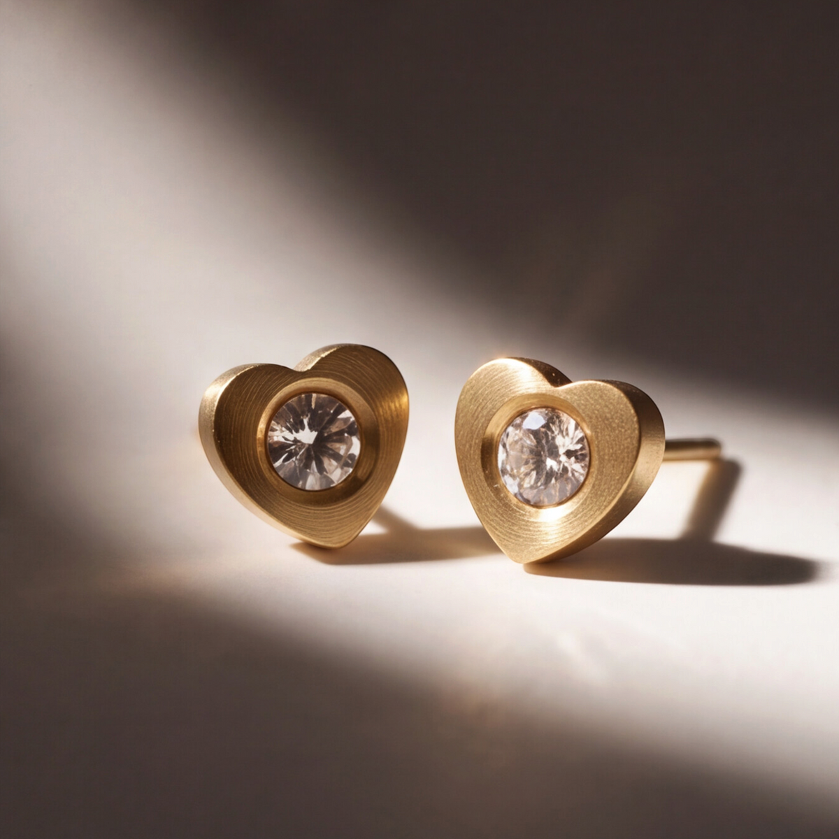 18K Gold Plated Golden Heart Earring 170