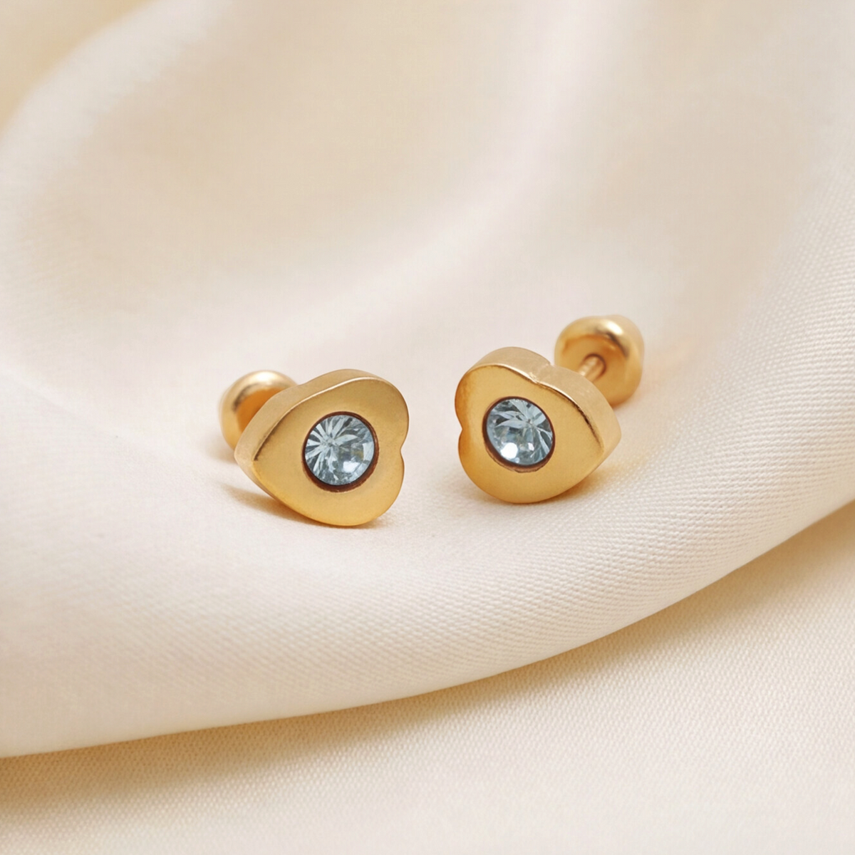 18K Gold Plated Golden Heart Earring 173