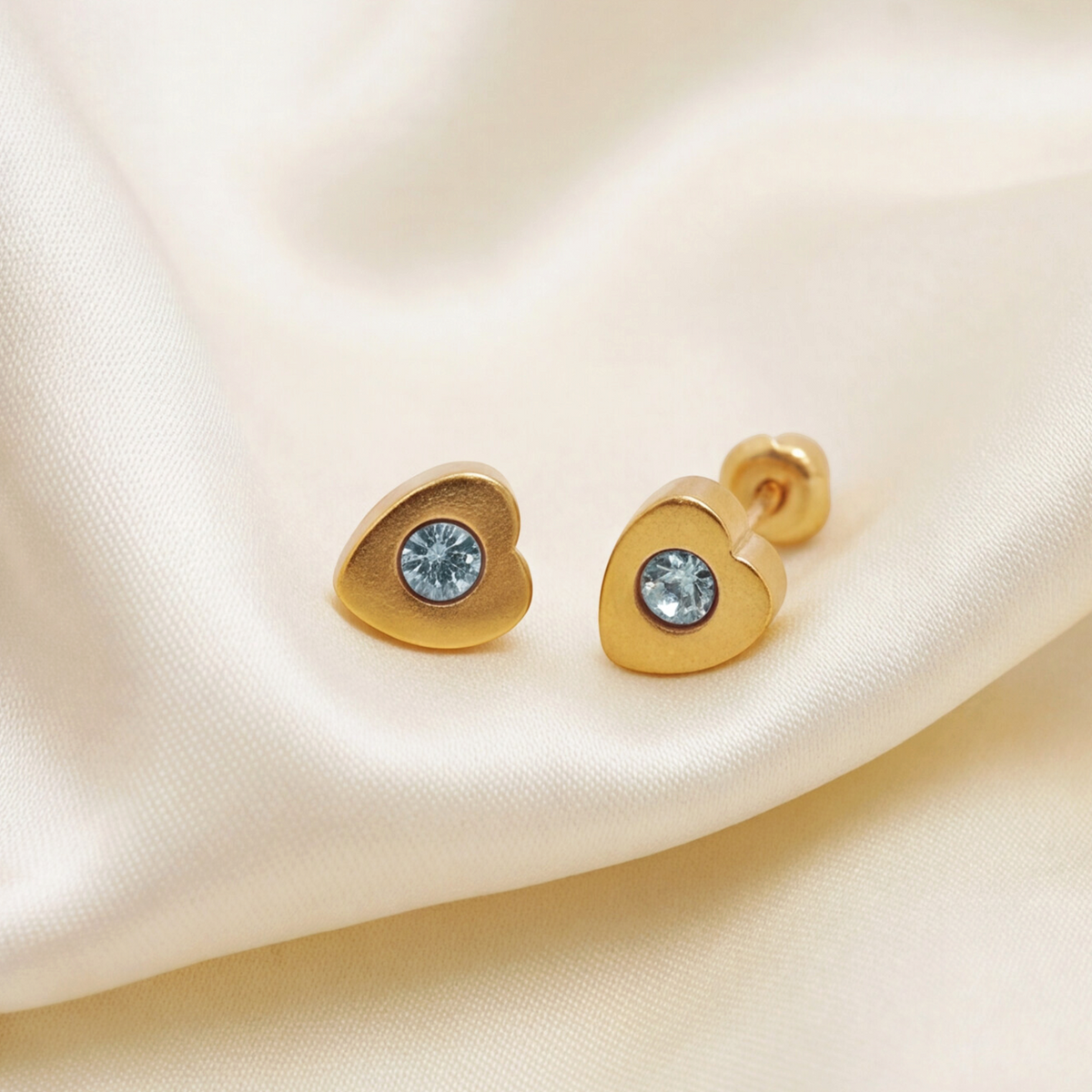 18K Gold Plated Golden Heart Earring 173