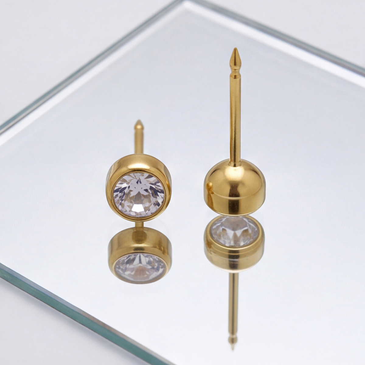 18K Gold Plated Small Diamond Earring 179