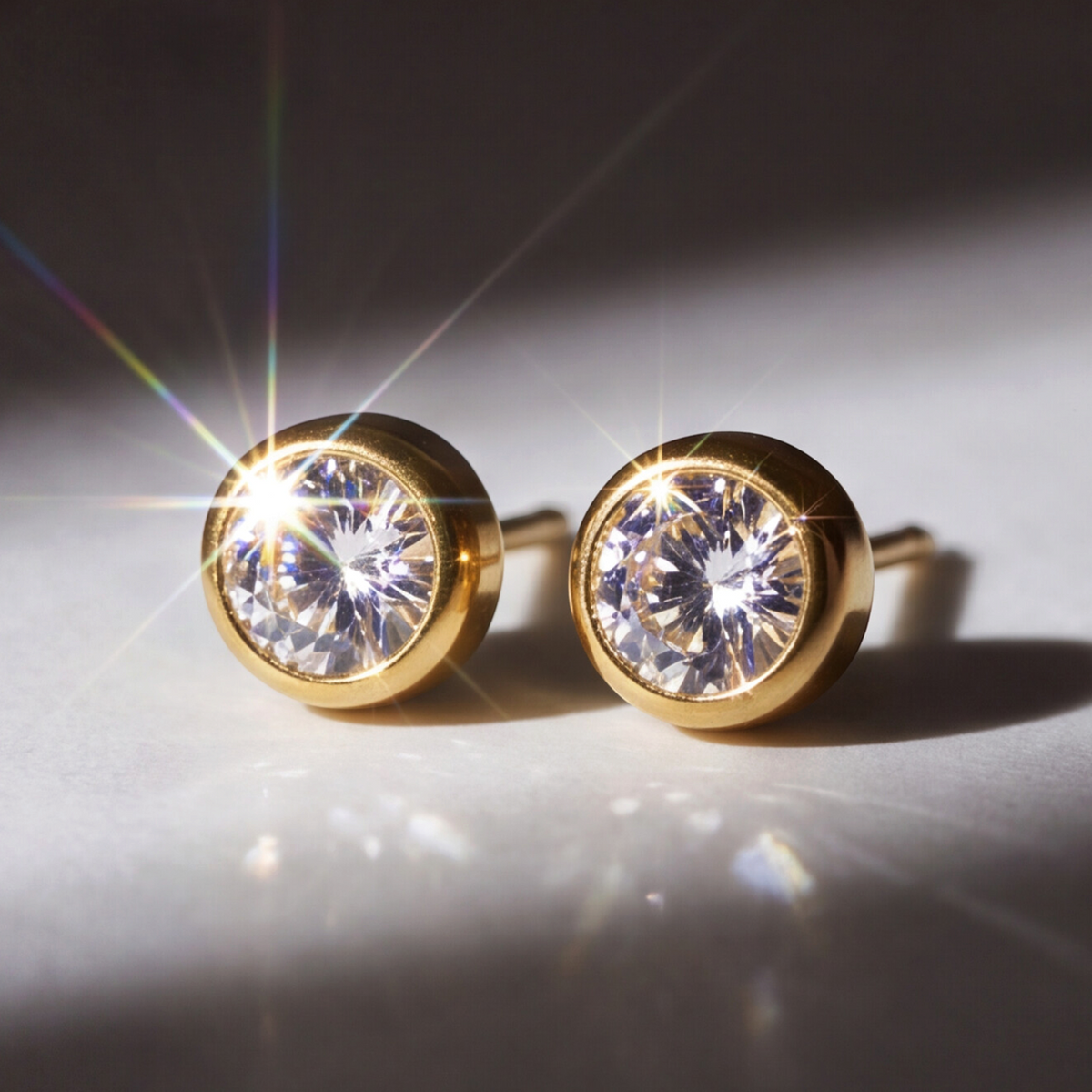 18K Gold Plated Small Diamond Earring 179