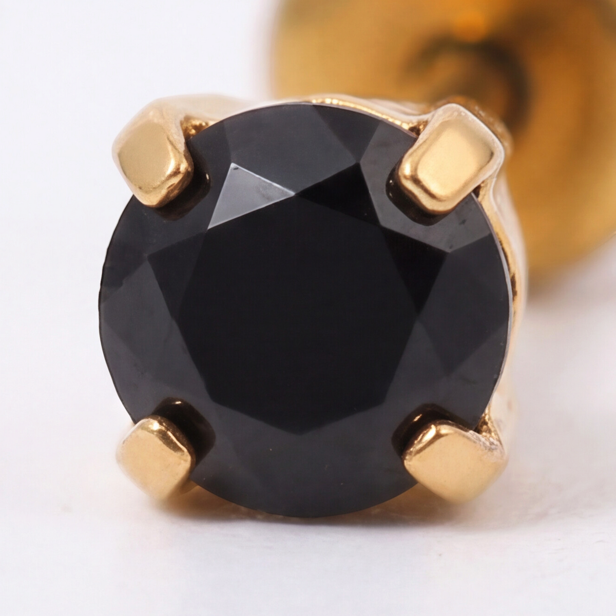 Gold Plated 3mm Crystal Jet Earring 185