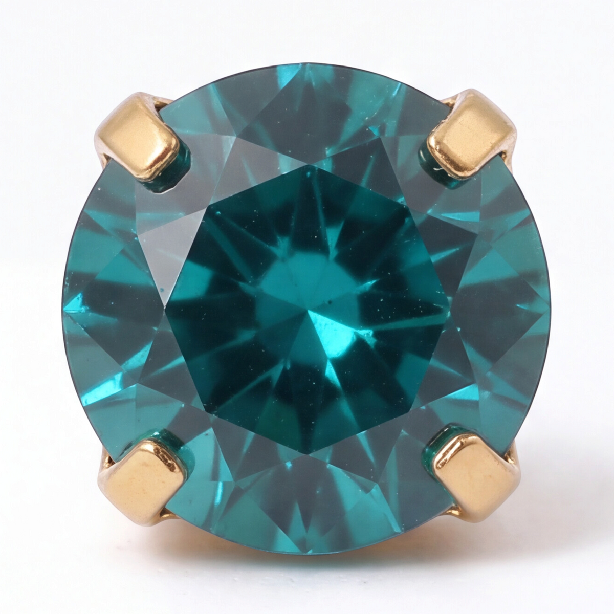 Gold Plated 4mm Crystal December Blue Zircon Earring 186