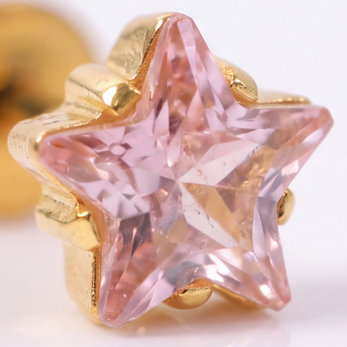 Gold Plated 5mm CZ Pink Earring 192