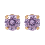 Gold Plated 3mm CZ Lavender Earring 194