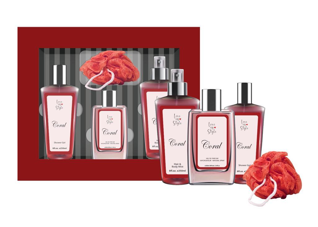 Bath & Body Set-Love In Style-Coral Bath & Body Set-U