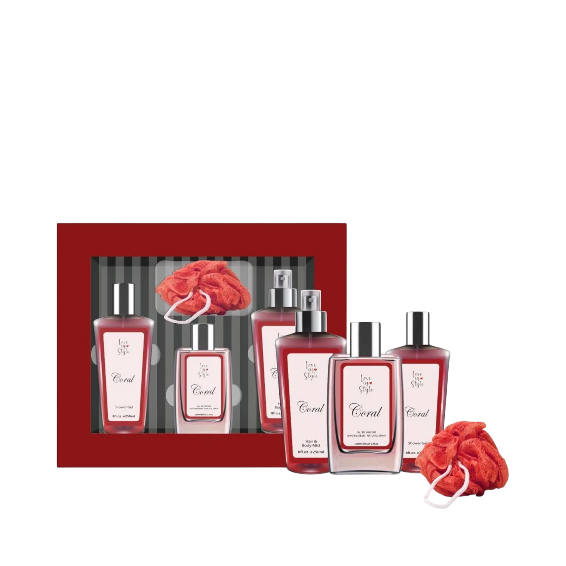 Bath & Body Set-Love In Style-Coral Bath & Body Set-U