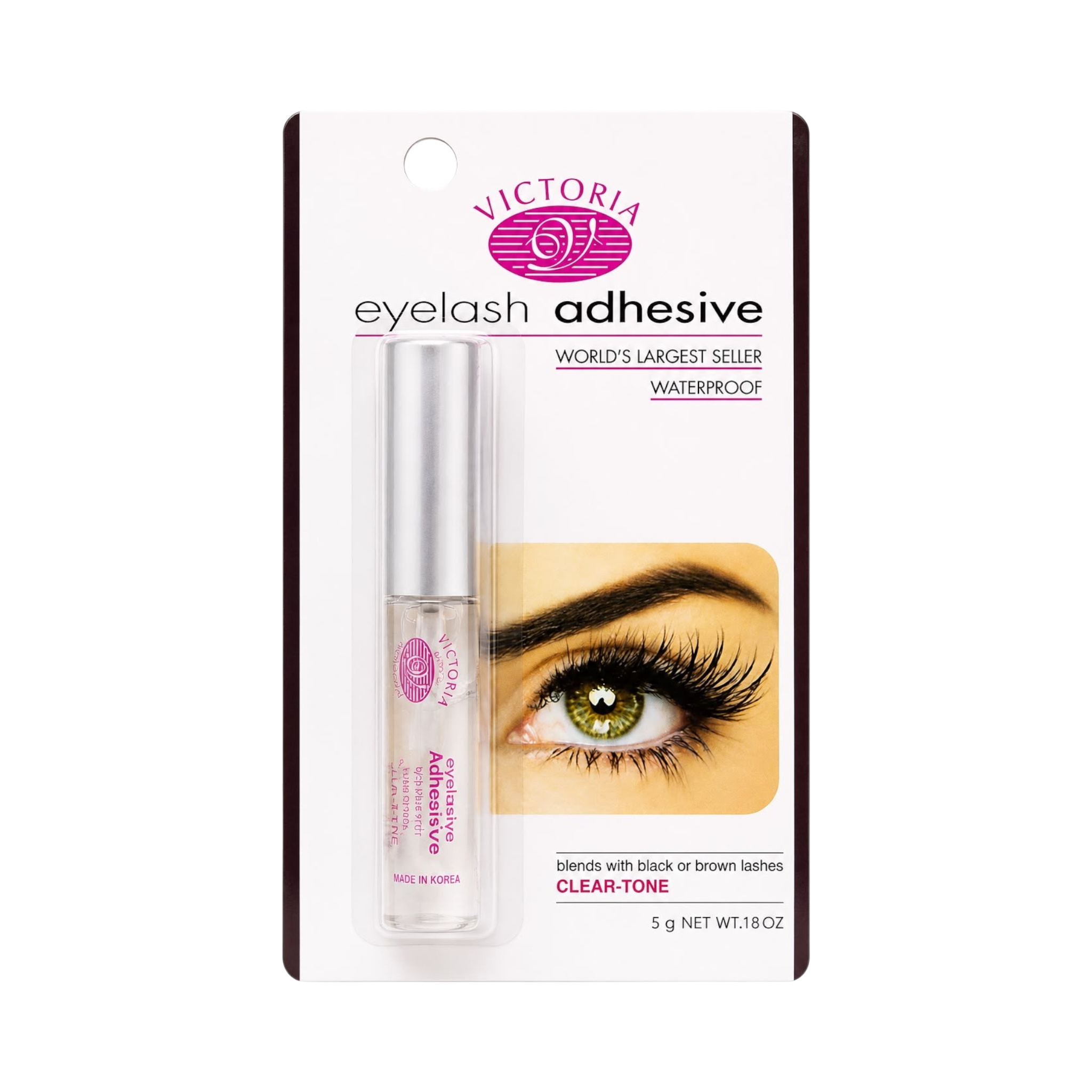ModaBodyShop Victoria Eyelash 5g black waterproof adhesive in retail packaging with clear tube and applicator