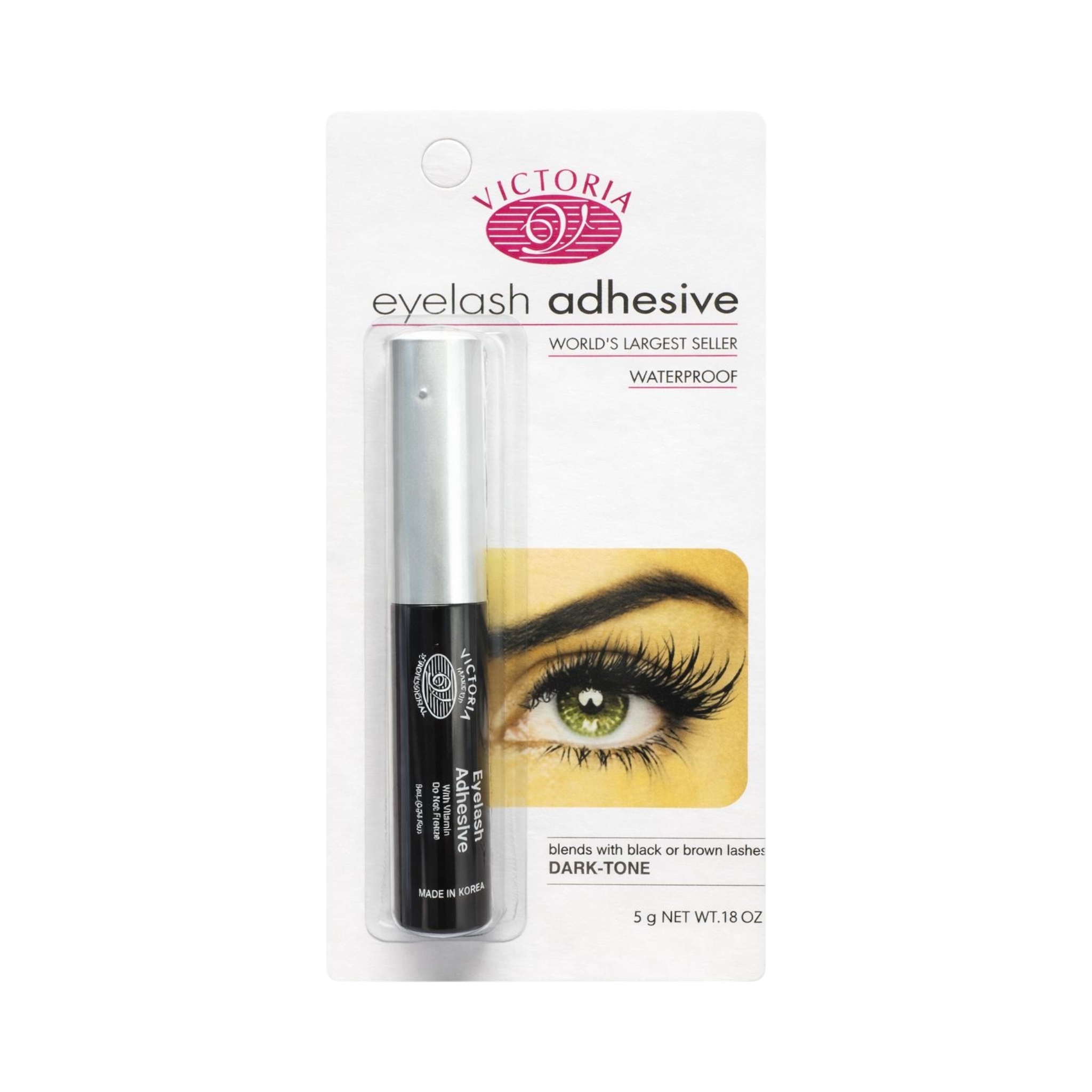 ModaBodyShop Victoria Eyelash 5g black waterproof adhesive in retail packaging with dark tone formula