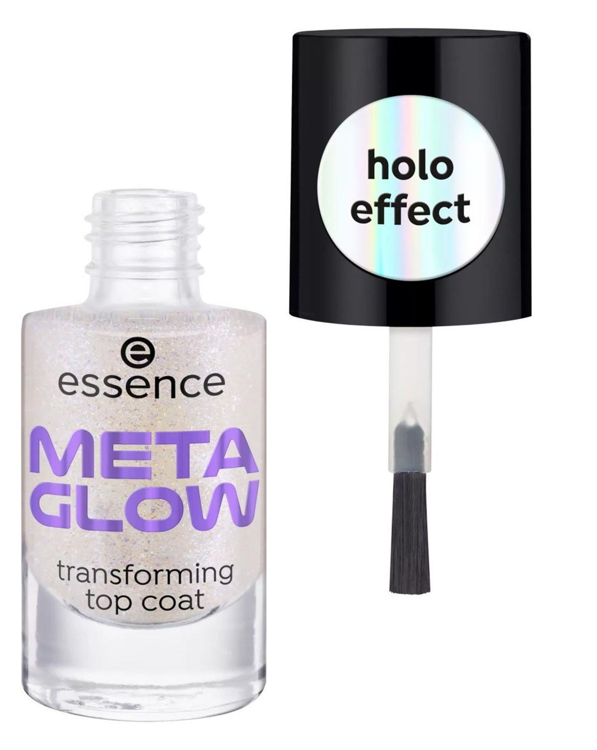 Top Coat Nail Polish-Essence-Transforming Top Coat-Meta Glow-F-8ML