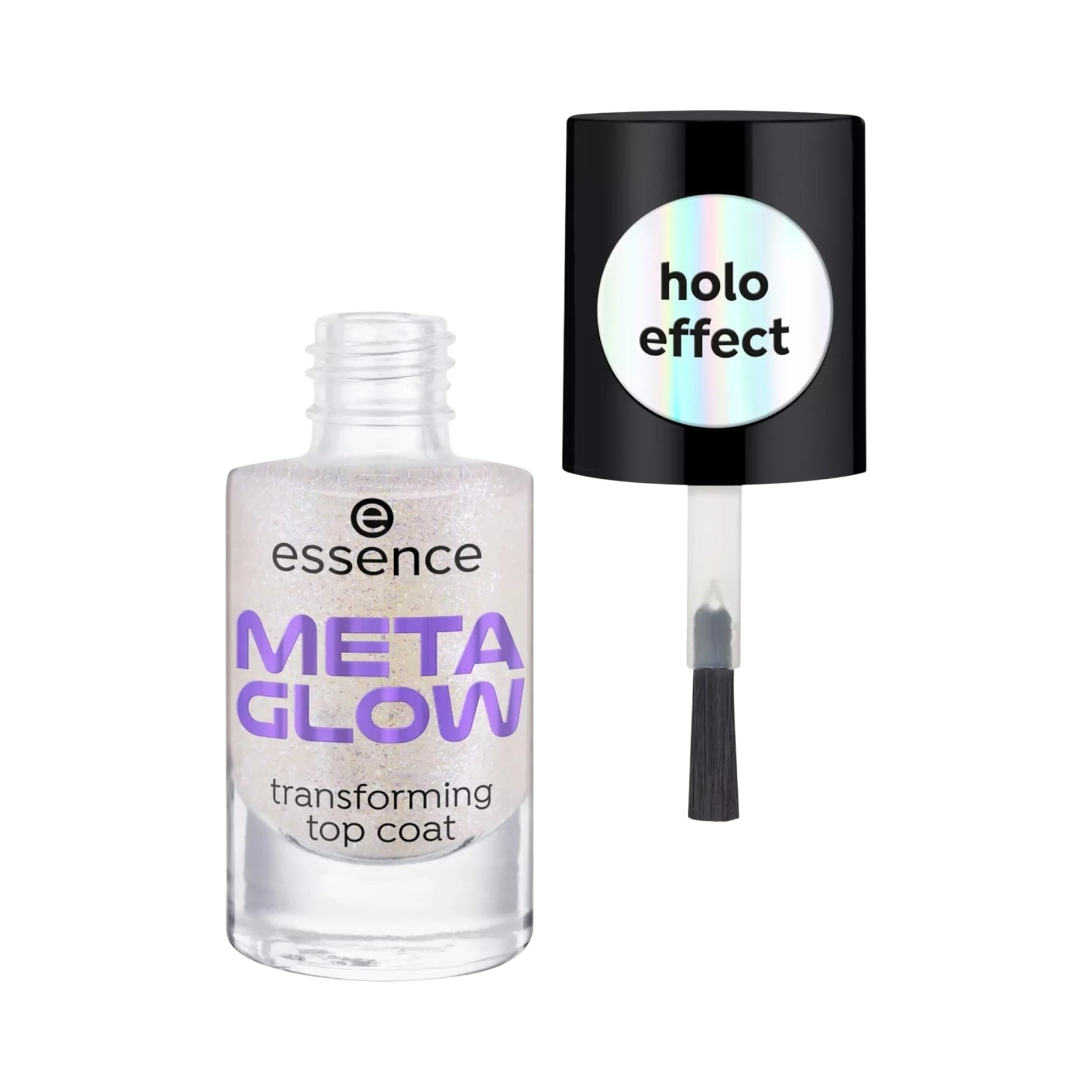 Top Coat Nail Polish-Essence-Transforming Top Coat-Meta Glow-F-8ML