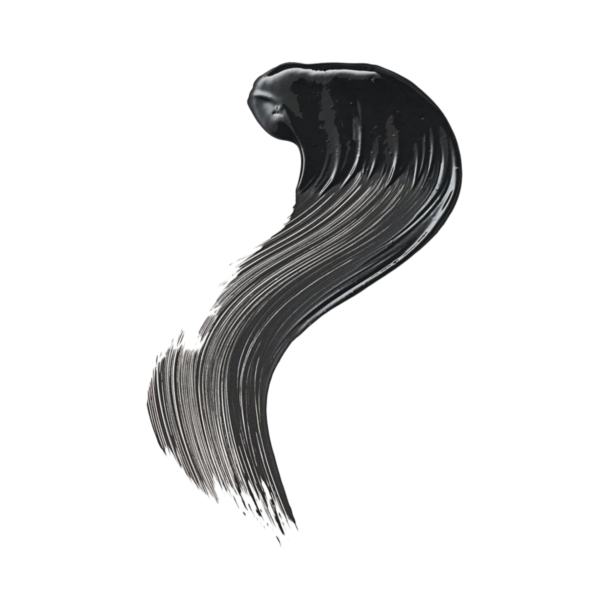 black mascara texture swatch showing rich pigment and smooth consistency for extreme volume and curl