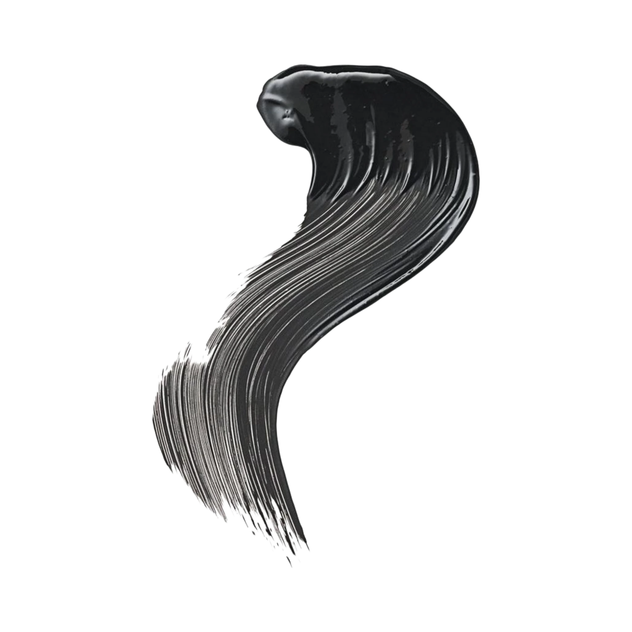 black mascara texture swatch showing rich pigment and smooth consistency for extreme volume and curl