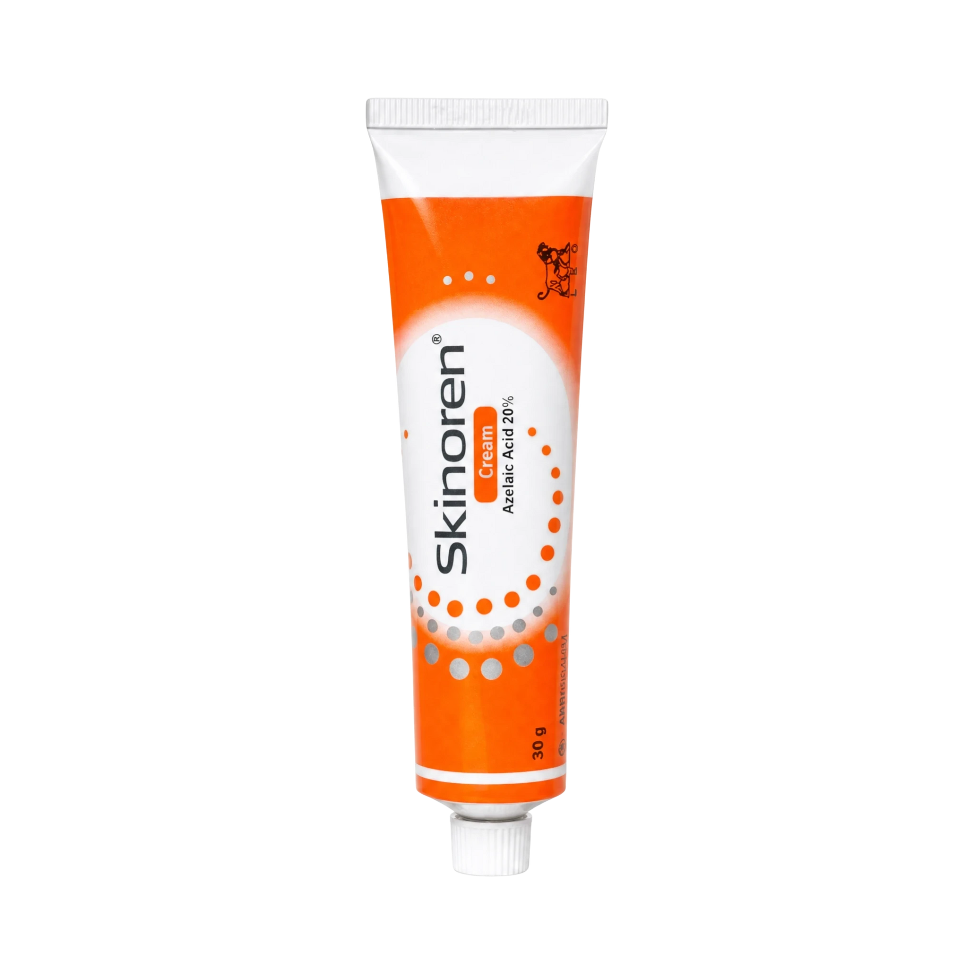 ModaBodyShop Skinoren 20% Azelaic Acid anti-acne cream in a 30g orange and white tube for skincare treatment.