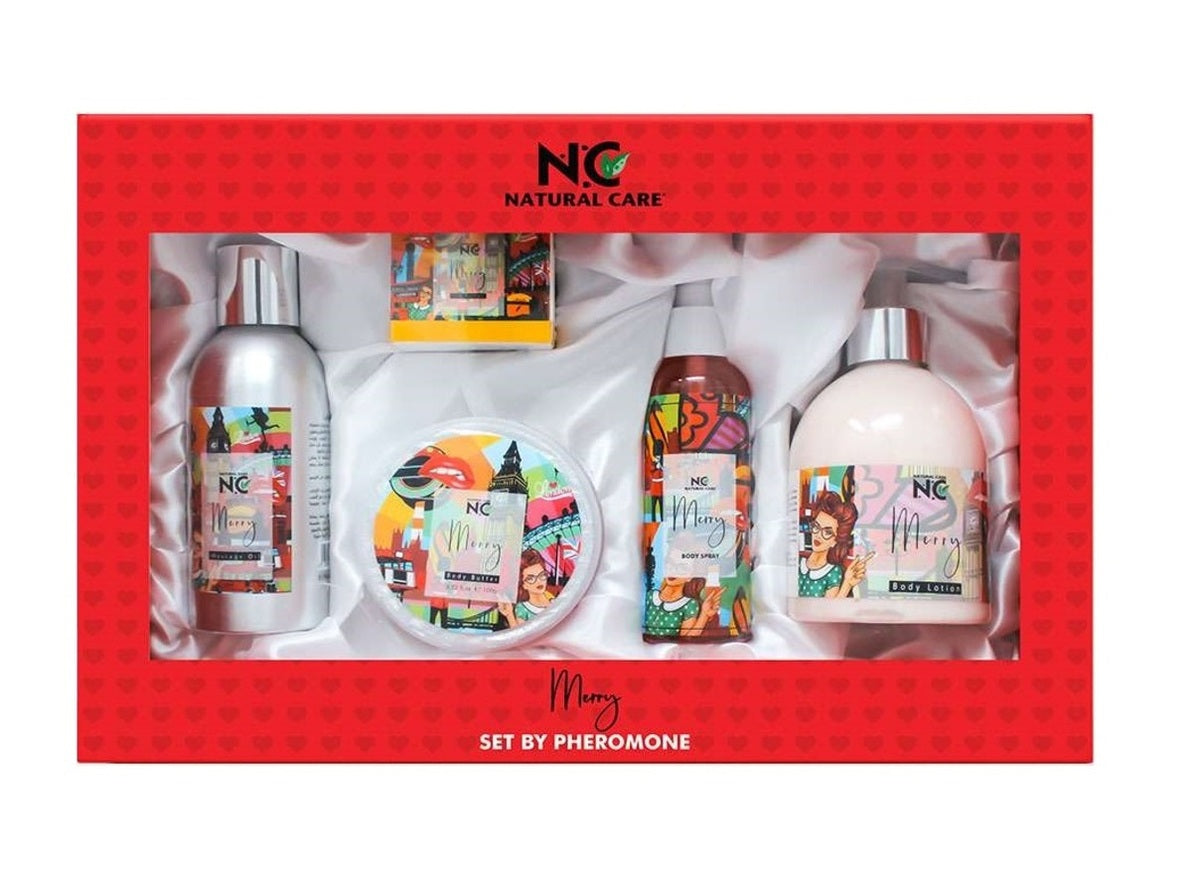 Skin Care Set-Natural Care-Strawberry Merry Bath & Body Gift Set by Pheromone-F