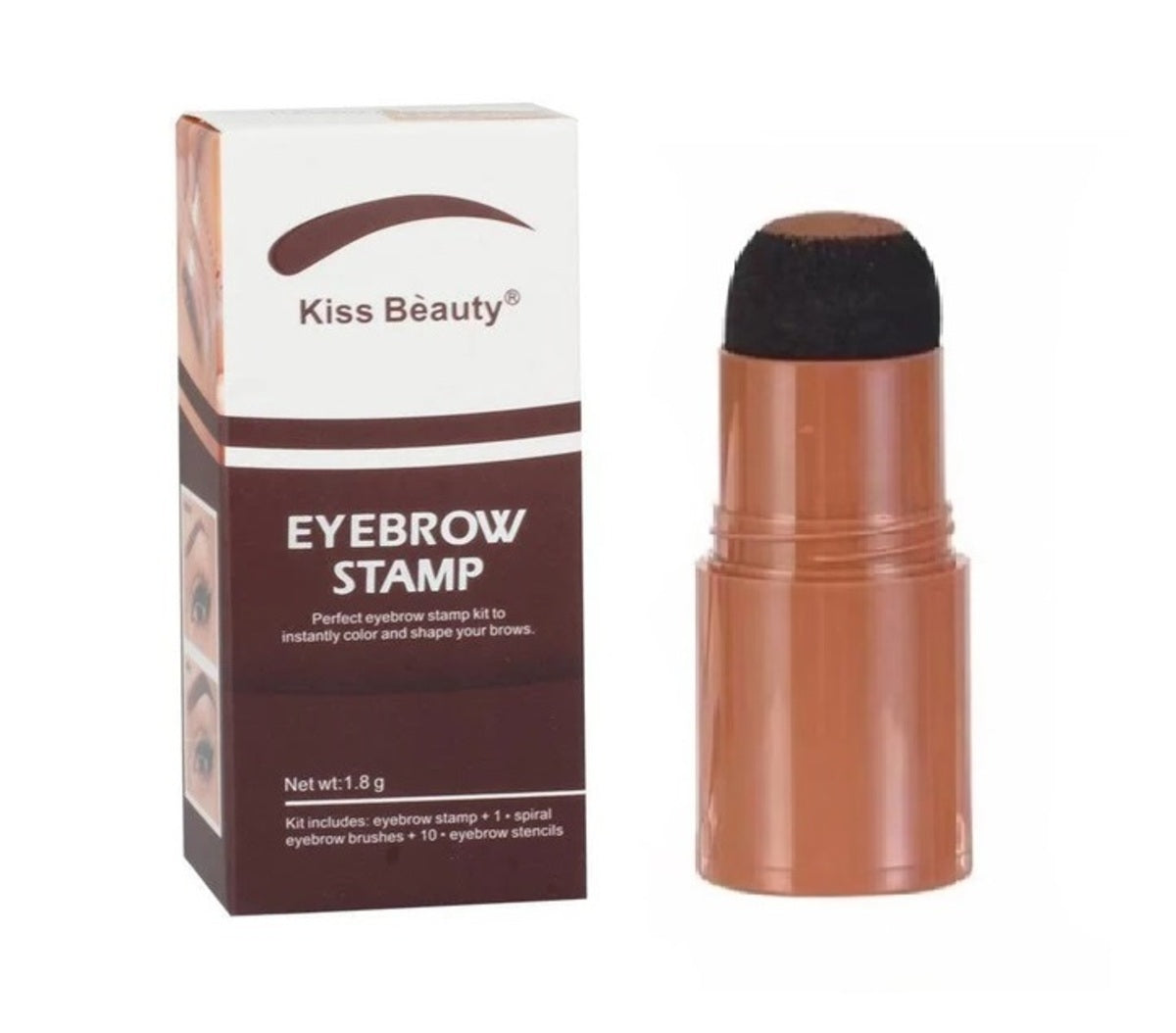 Eyebrow Stencil-Kiss Beauty-Eyebrow Stamp-01-Light Brown-F-1.8G
