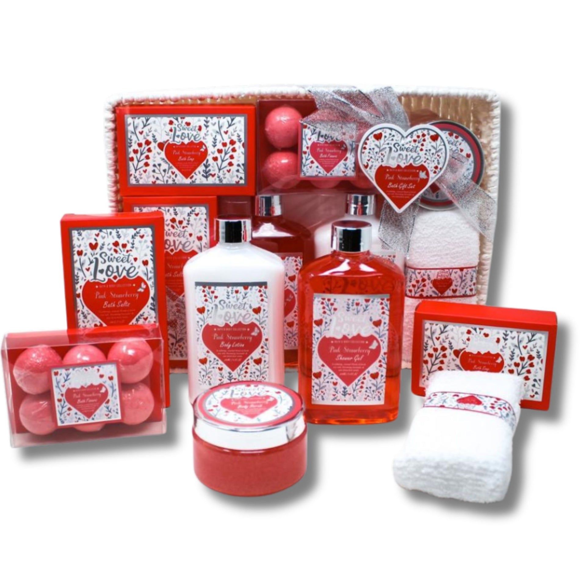 Bath & Body Set-Paris Glam-Body Care Pink Strawberry Set-U