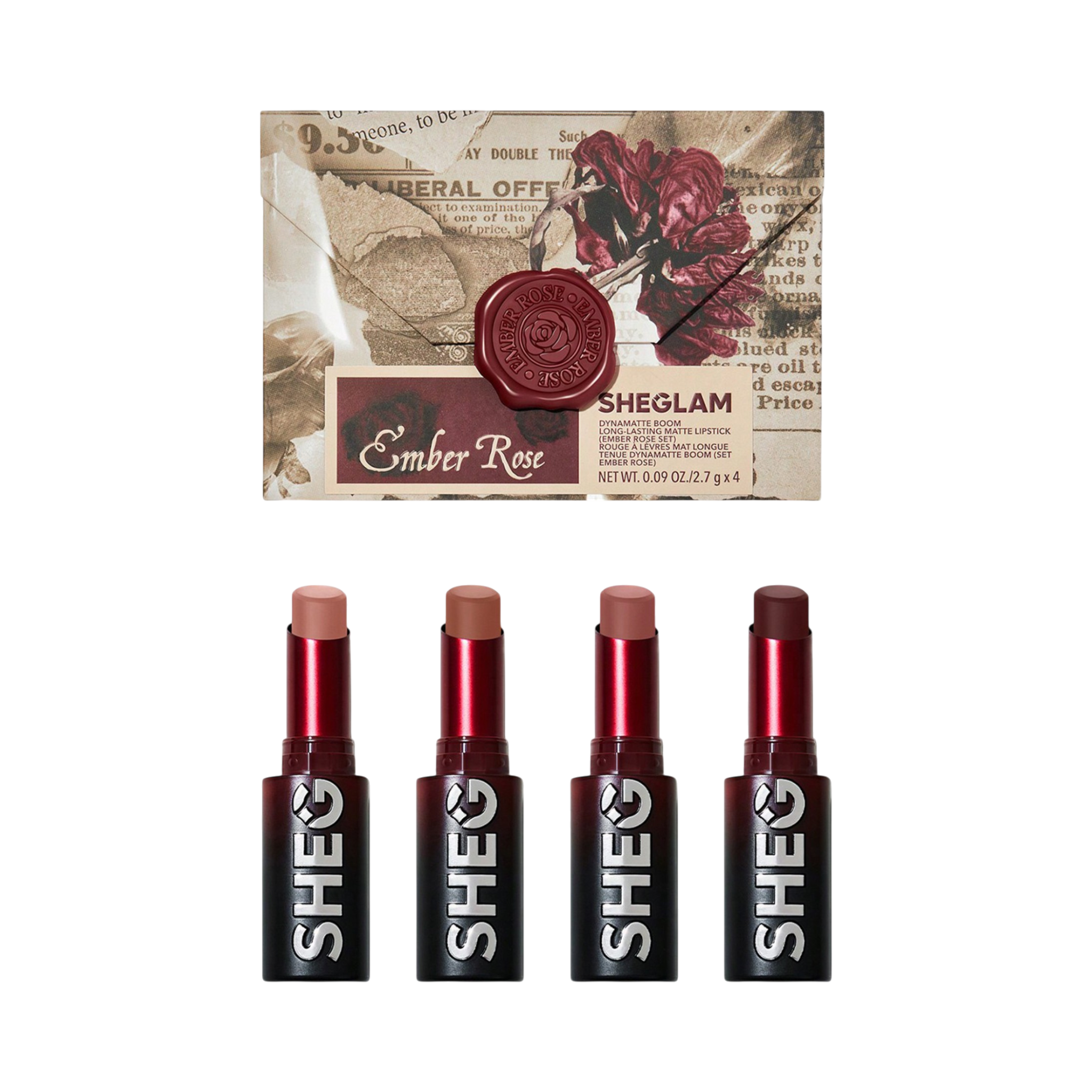 Dynamatte Boom Long-Lasting Matte Lipstick Ember Rose Set