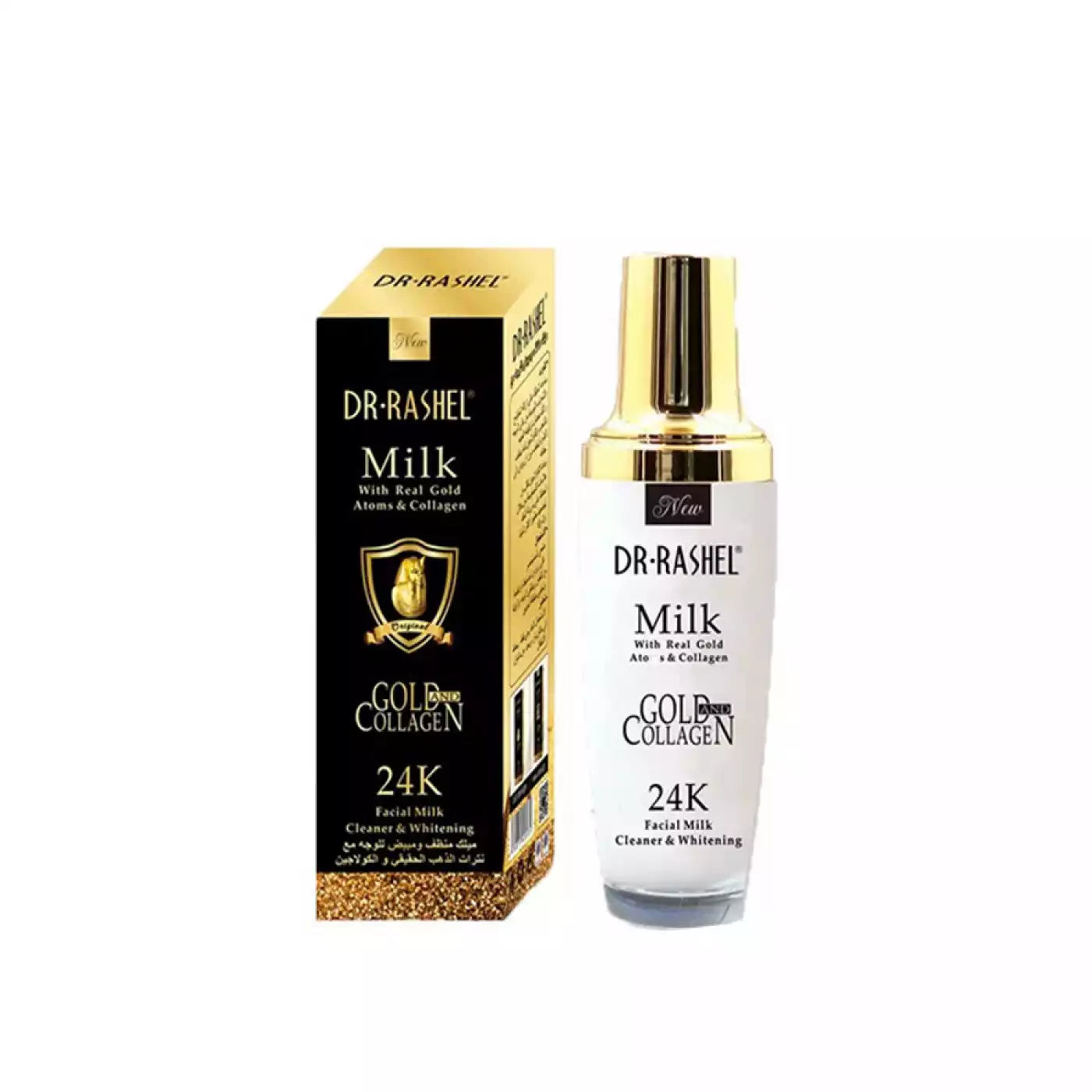24K Real Gold Atoms & Collagen Facial Milk Cleaner & Whitener