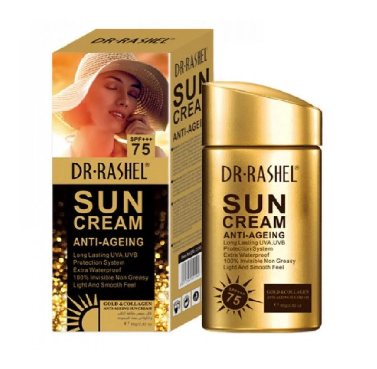 Sunscreen-Dr. Rashel-Gold & Collagen Anti-aging Sun Cream SPF 75+-U-80G