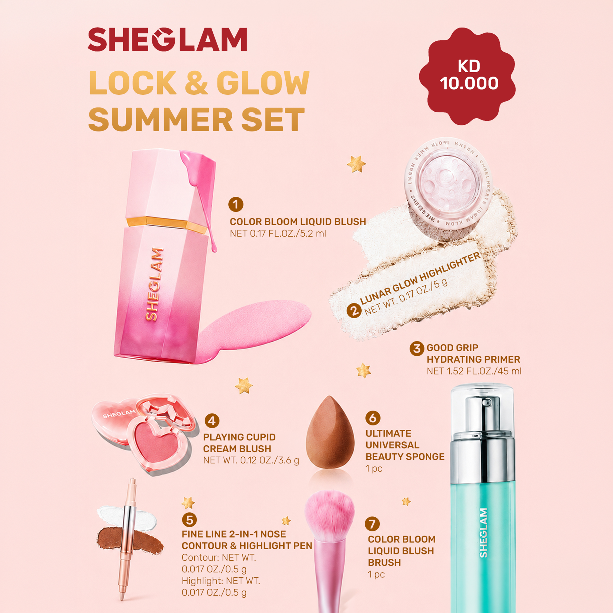 Lock & Glow Summer Set - Free Makeup Pouch