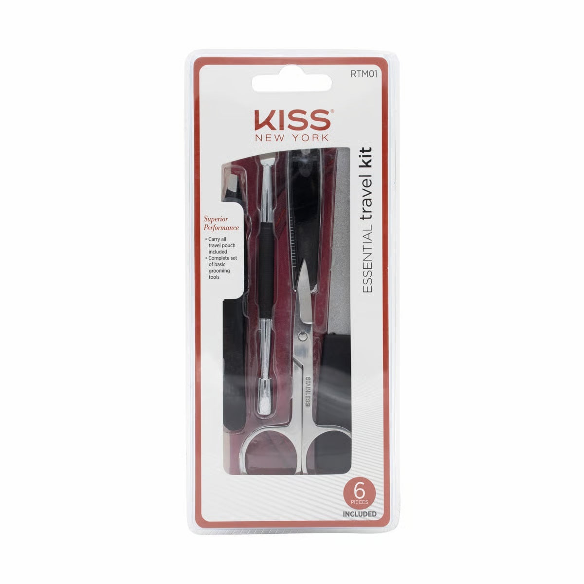 Nail Care Kit-Kiss-Red Essential Nail Care Travel Kit-F