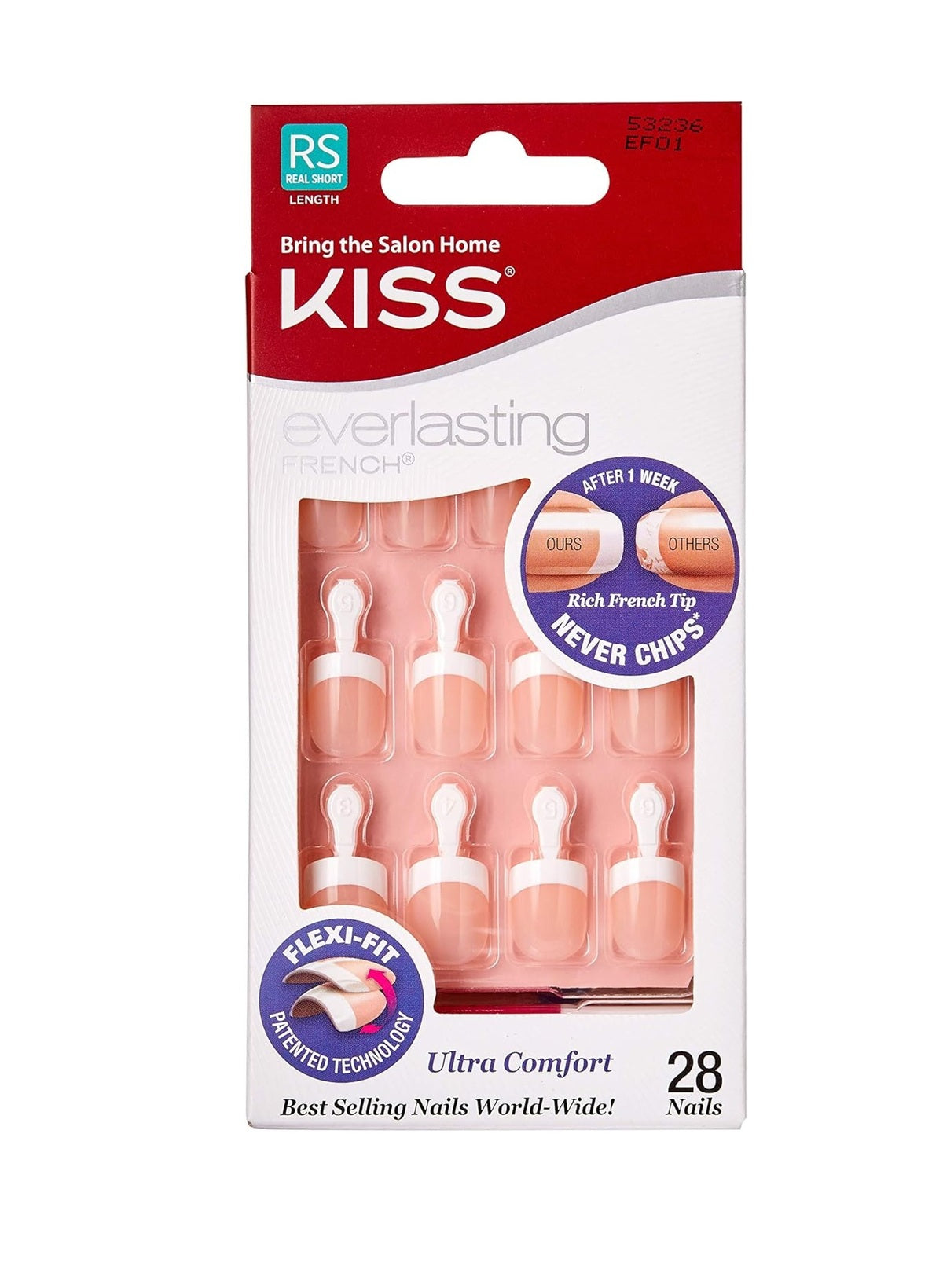 False Nails-Kiss-Everlasting French False Nails-F
