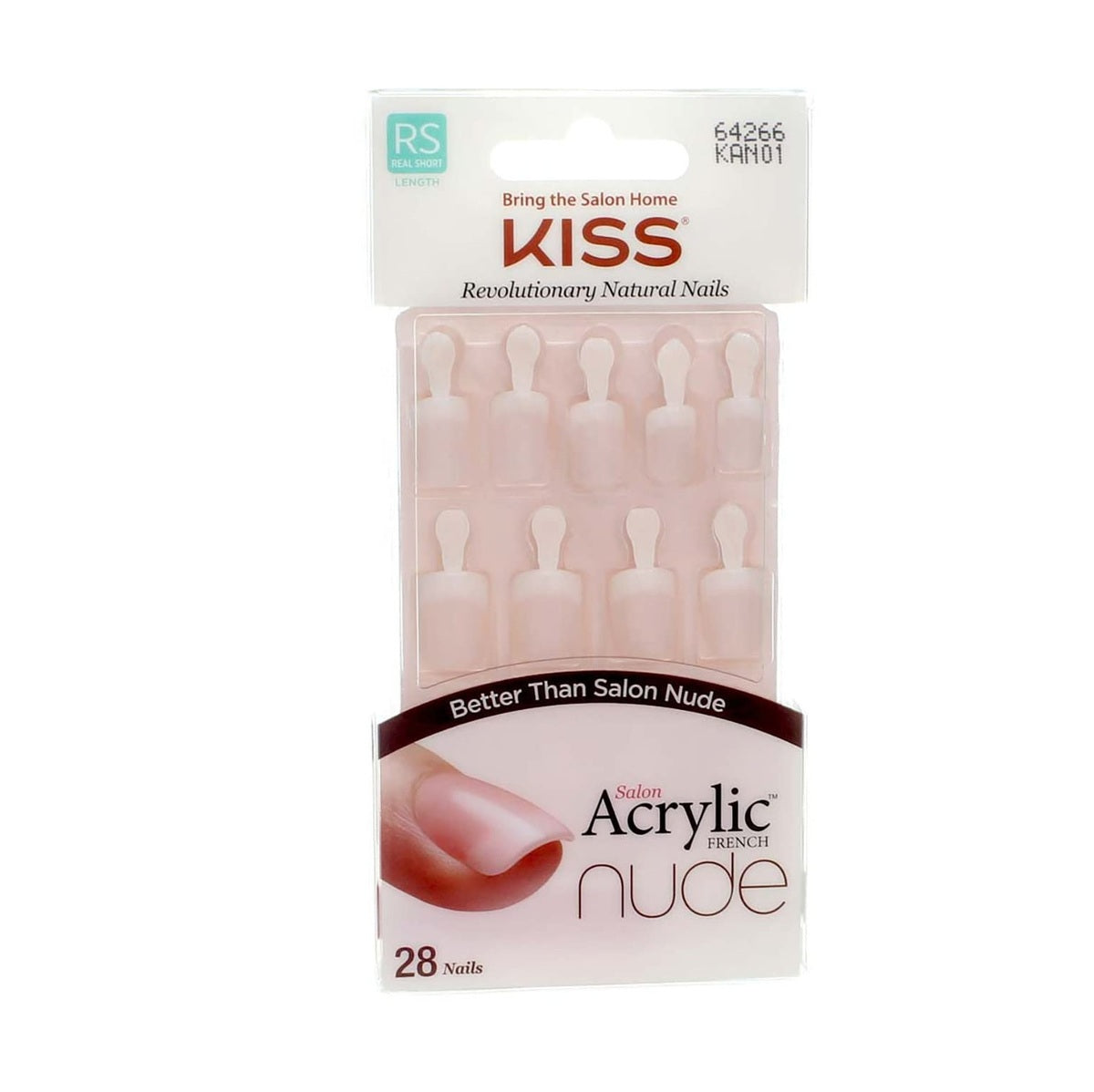 False Nails-Kiss-Salon Acrylic Nude French Nails-Breathtaking-F