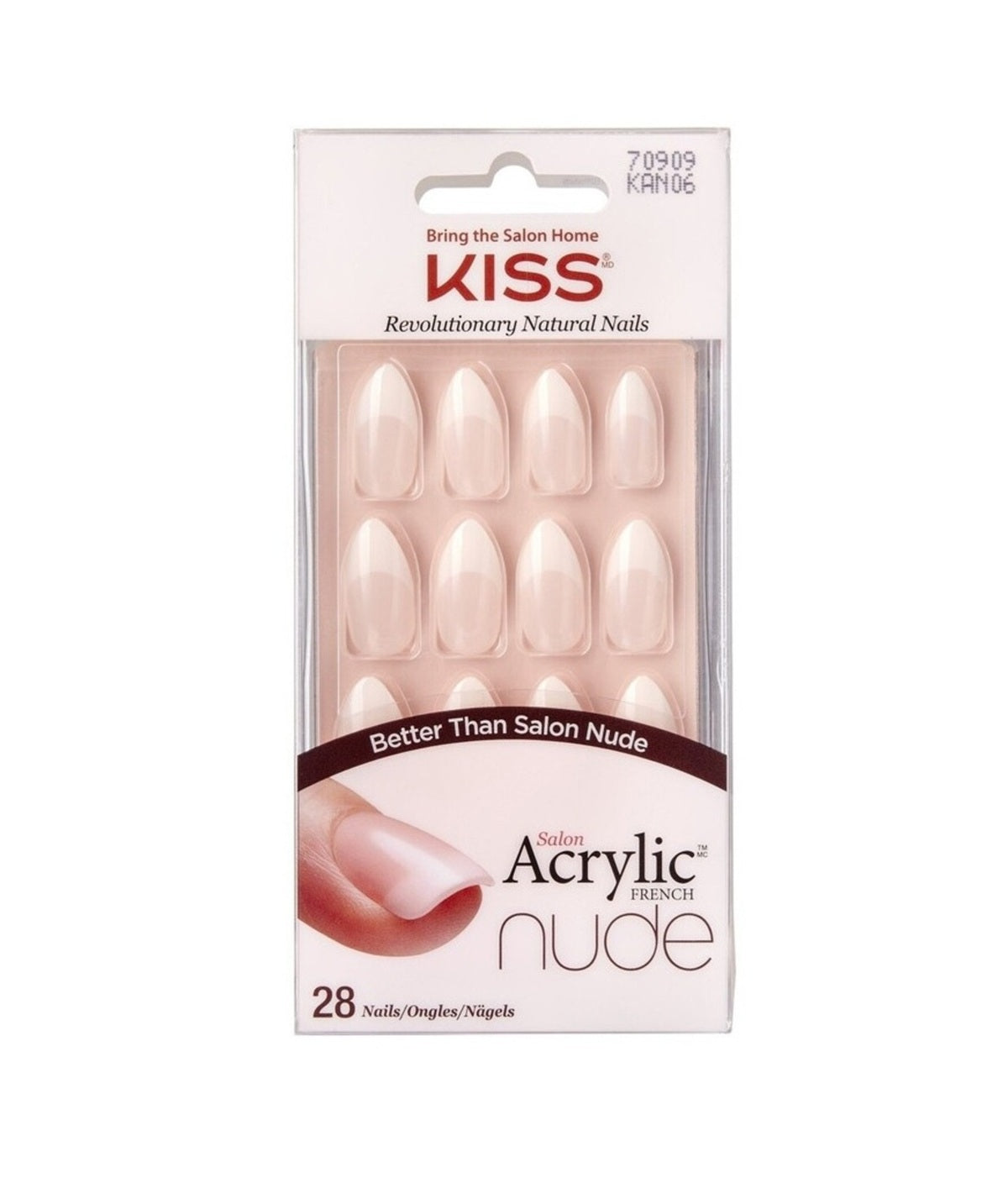 False Nails-Kiss-Salon Acrylic Nude French Nails-Sensibility-F