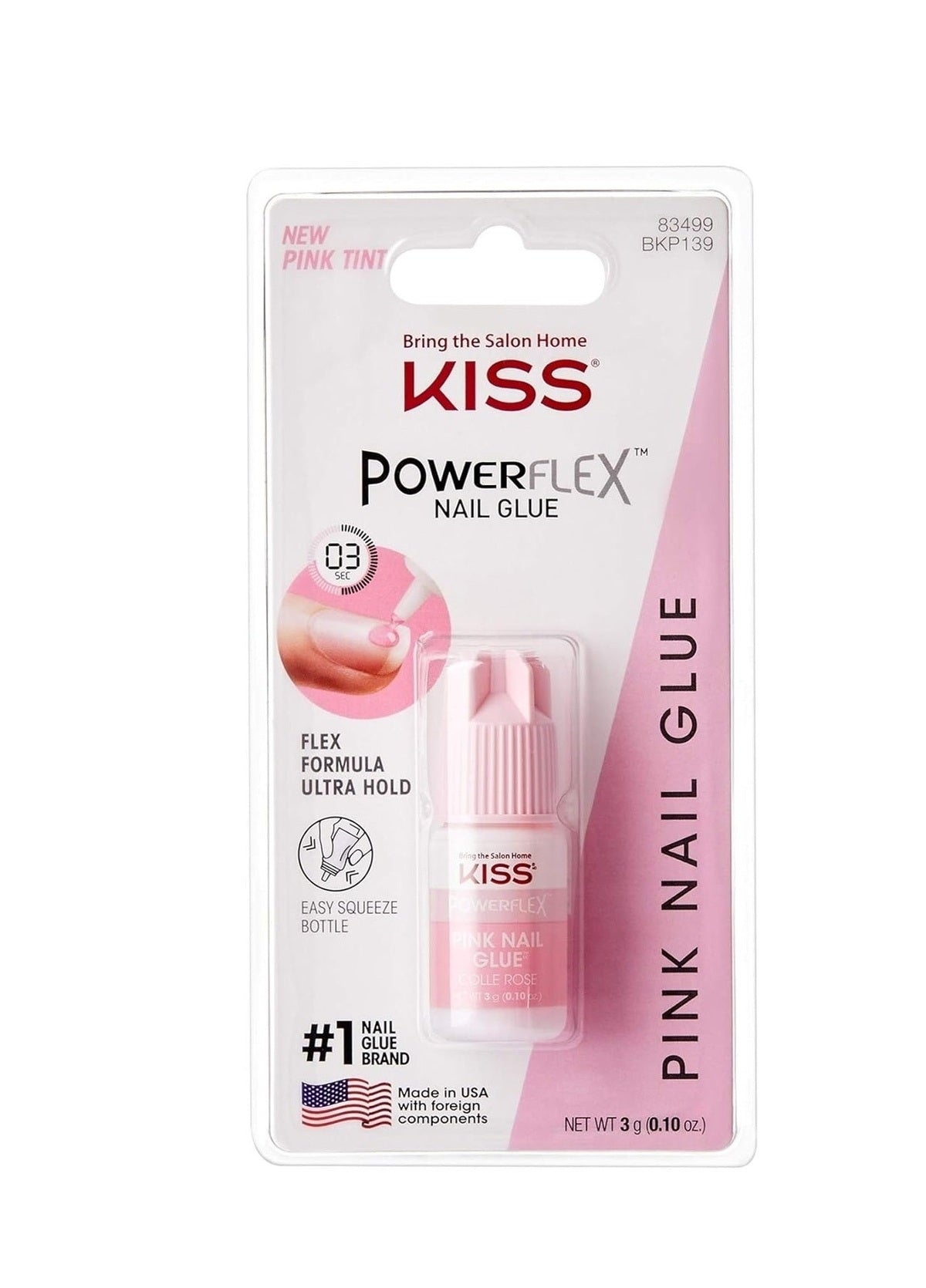 Nail Glue-Kiss-PowerFlex Pink Nail Glue-F-3G