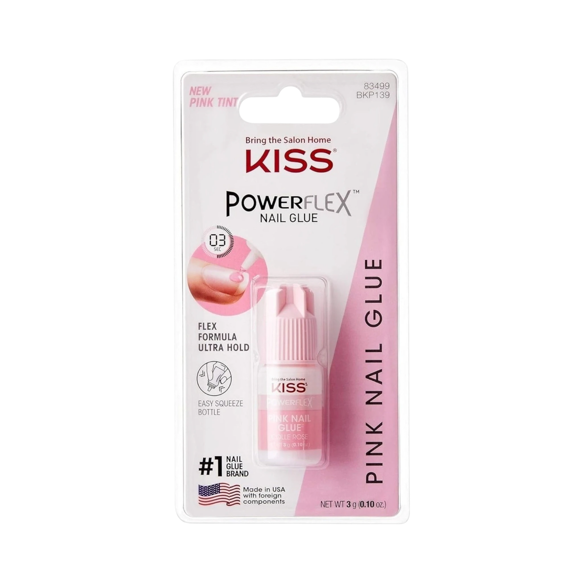 Nail Glue-Kiss-PowerFlex Pink Nail Glue-F-3G