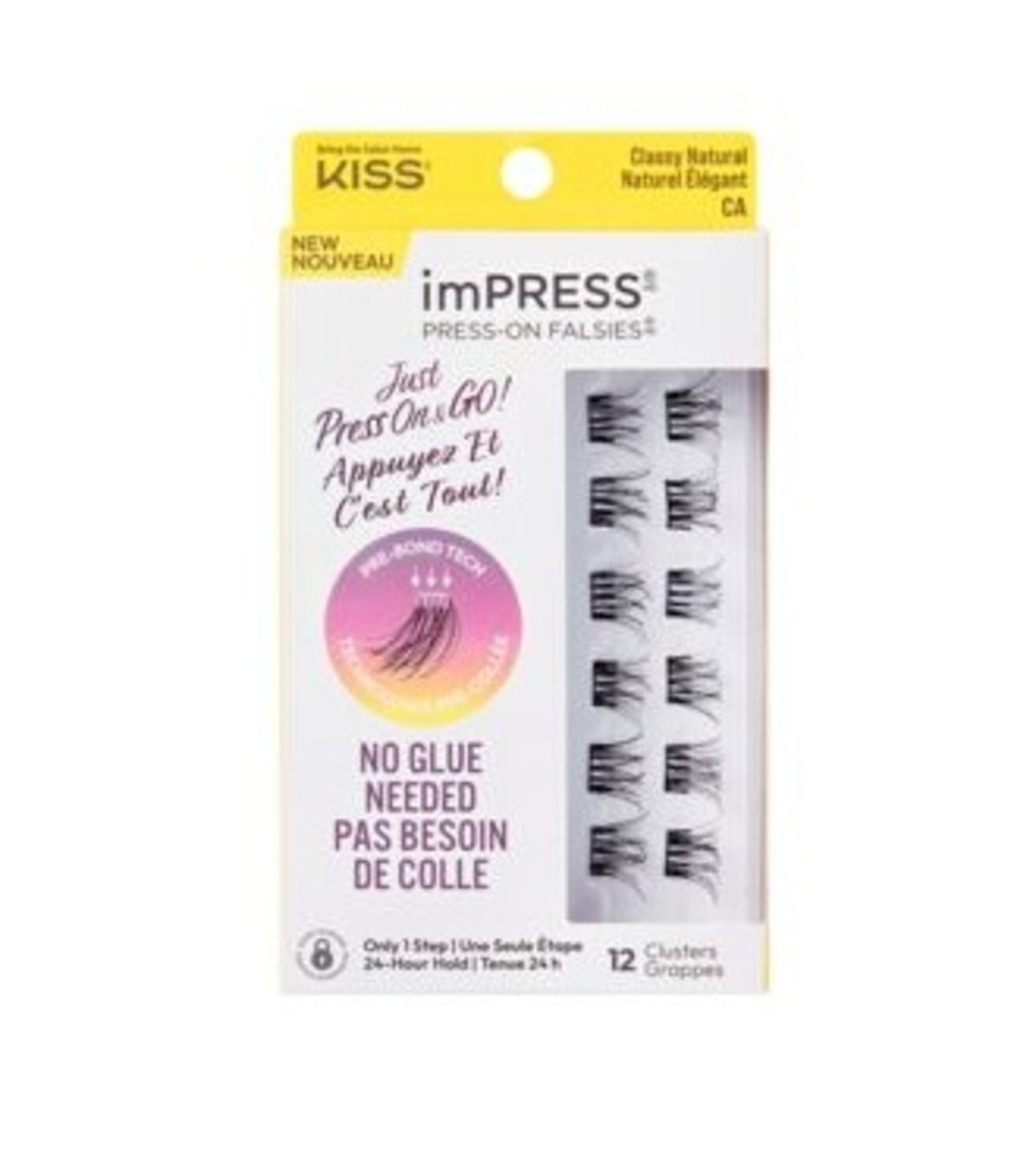 False Eyelashes-Kiss-Impress False Press On Self Adhesive Eyelashes-Classy Natural-F