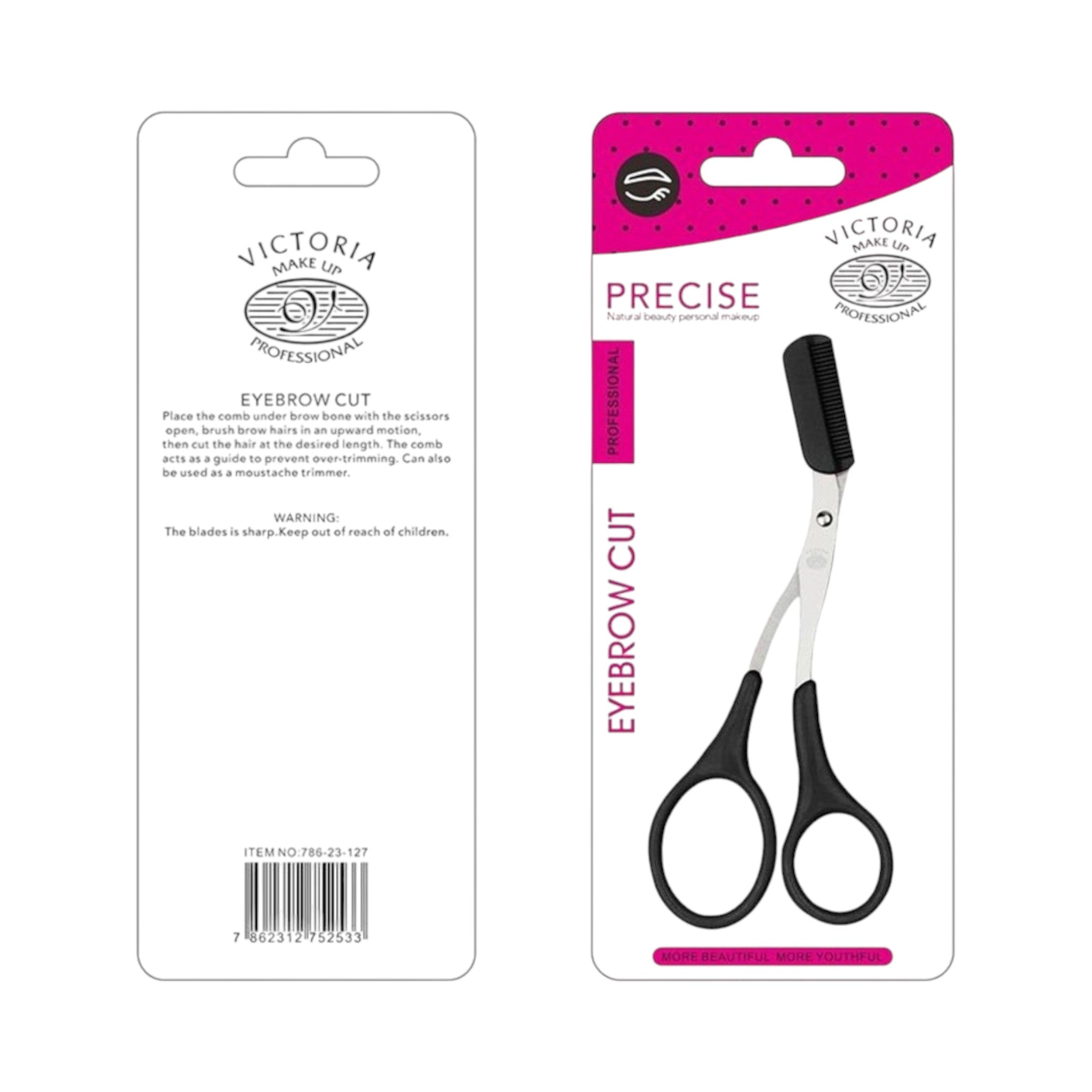 Brow Scissor-Victoria Professional-Eyebrow Trimming Scissors with Comb-F