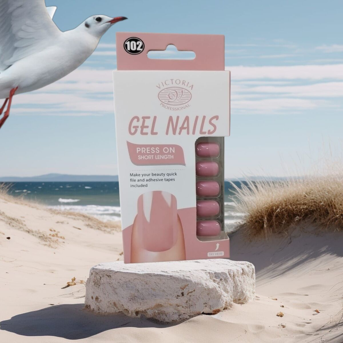 Nail Polish-Victoria Professional-Gel Press-On Nails-102-F