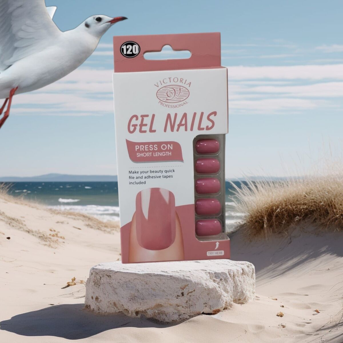 Nail Polish-Victoria Professional-Gel Press-On Nails-120-F