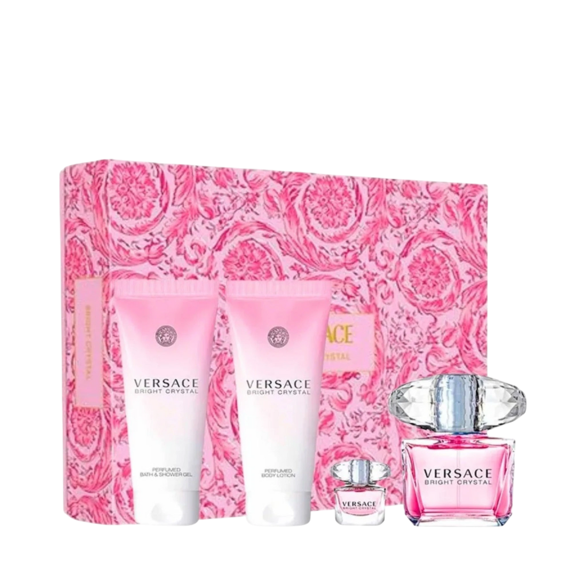 Perfume Set-Versace-Bright Crystal Eau de Toilette Floral Donatella Gift Set-F