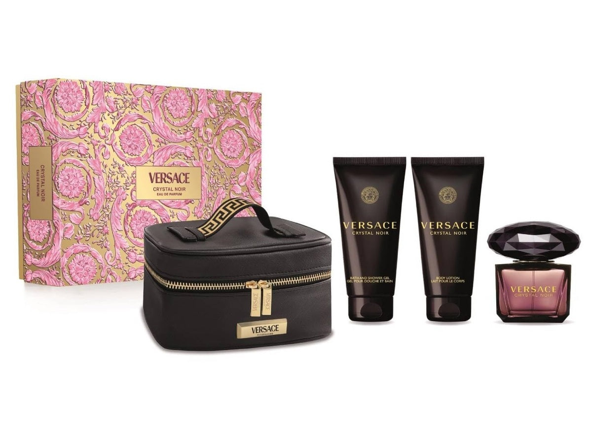 Perfume Set-Versace-Crystal Noir Eau de Parfum Gold Floral Gift Set-U