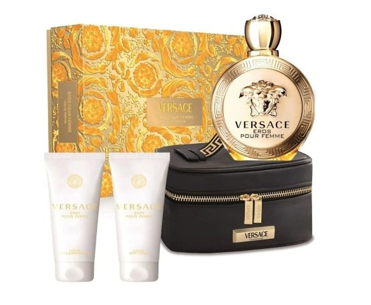 Perfume Set-Versace-Eros Eau de Parfum Floral White Gift Set-F