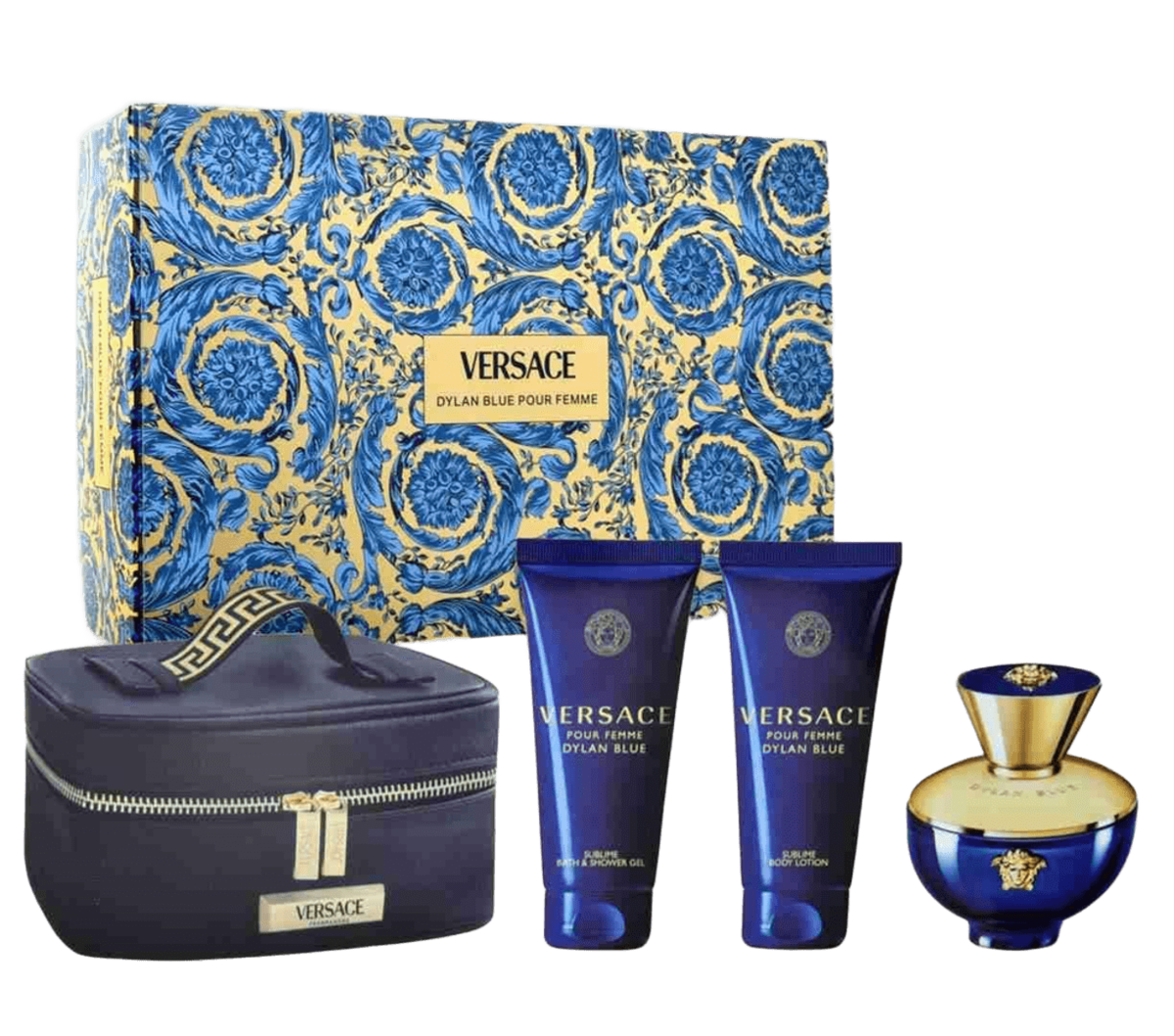 Perfume Set-Versace-Dylan Blue Eau de Parfum Floral Gift Set-F