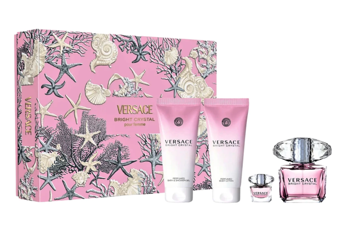 Perfume Set-Versace-Bright Crystal Eau De Toilette Coral Gift Set-F