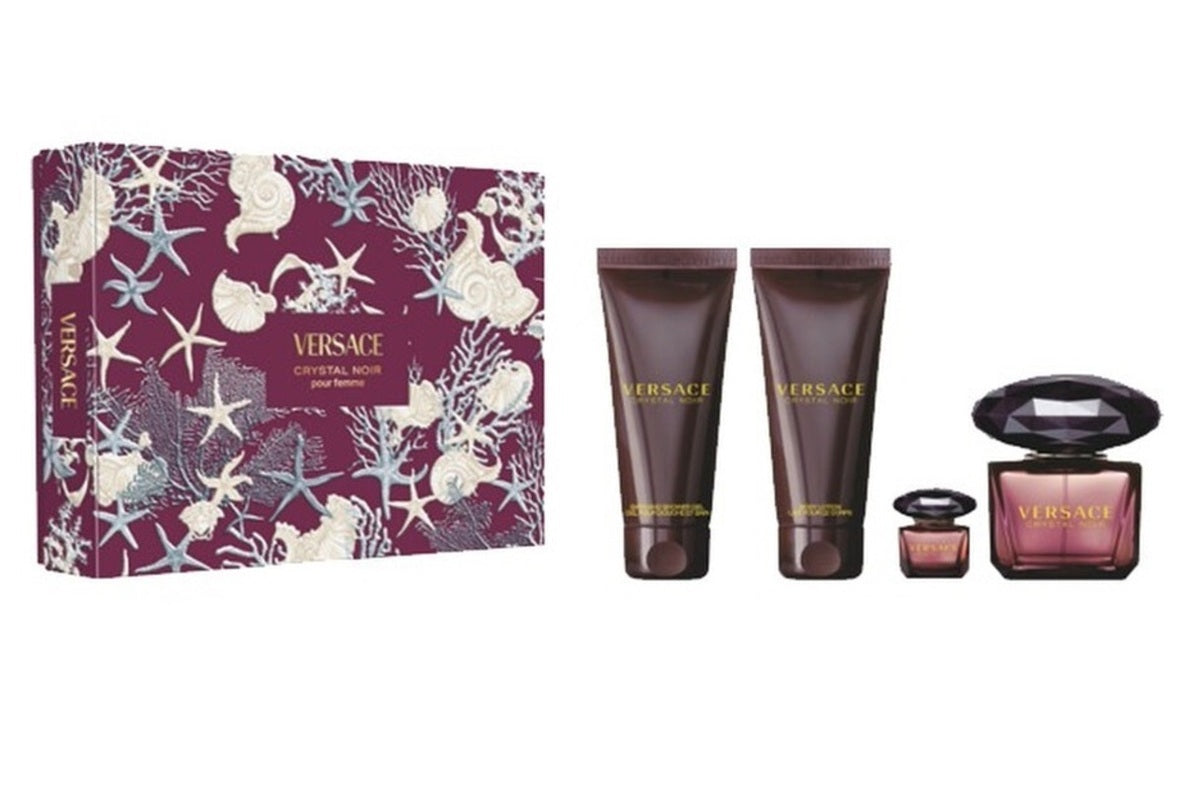 Perfume Set-Versace-Crystal Noir Eau de Parfum Coral Gift Set-U