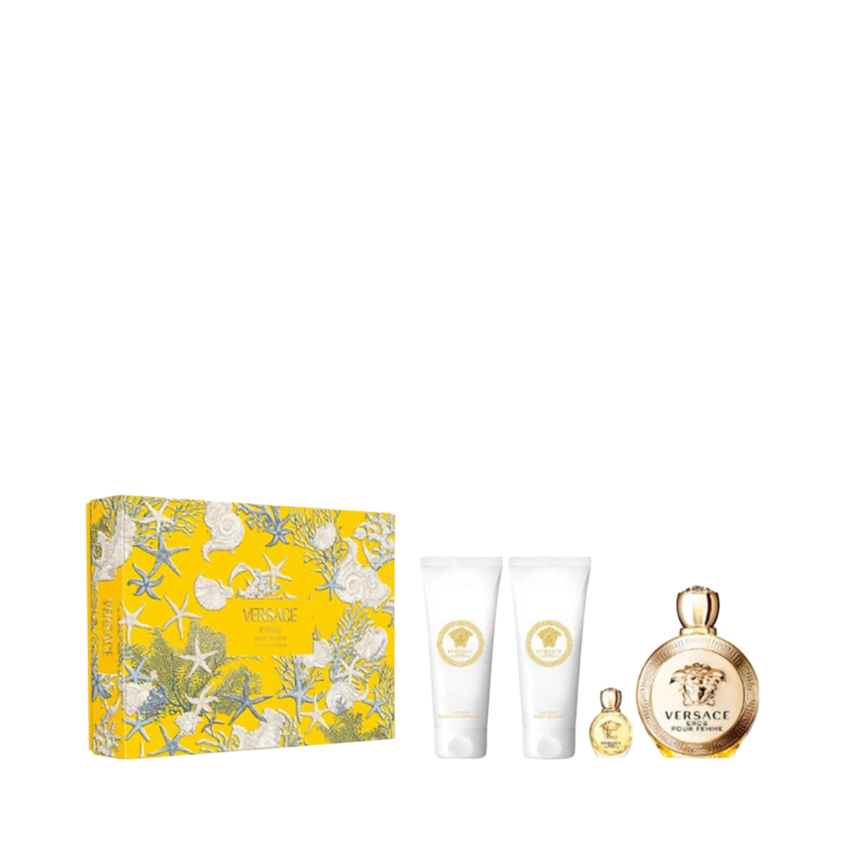 Perfume Set-Versace-Eros Eau de Parfum Coral Yellow Gift Set-F