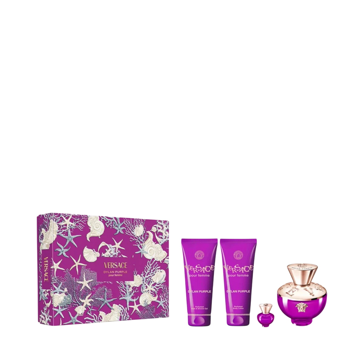 Perfume Set-Versace-Dylan Purple Eau de Parfum Coral Gift Set-F