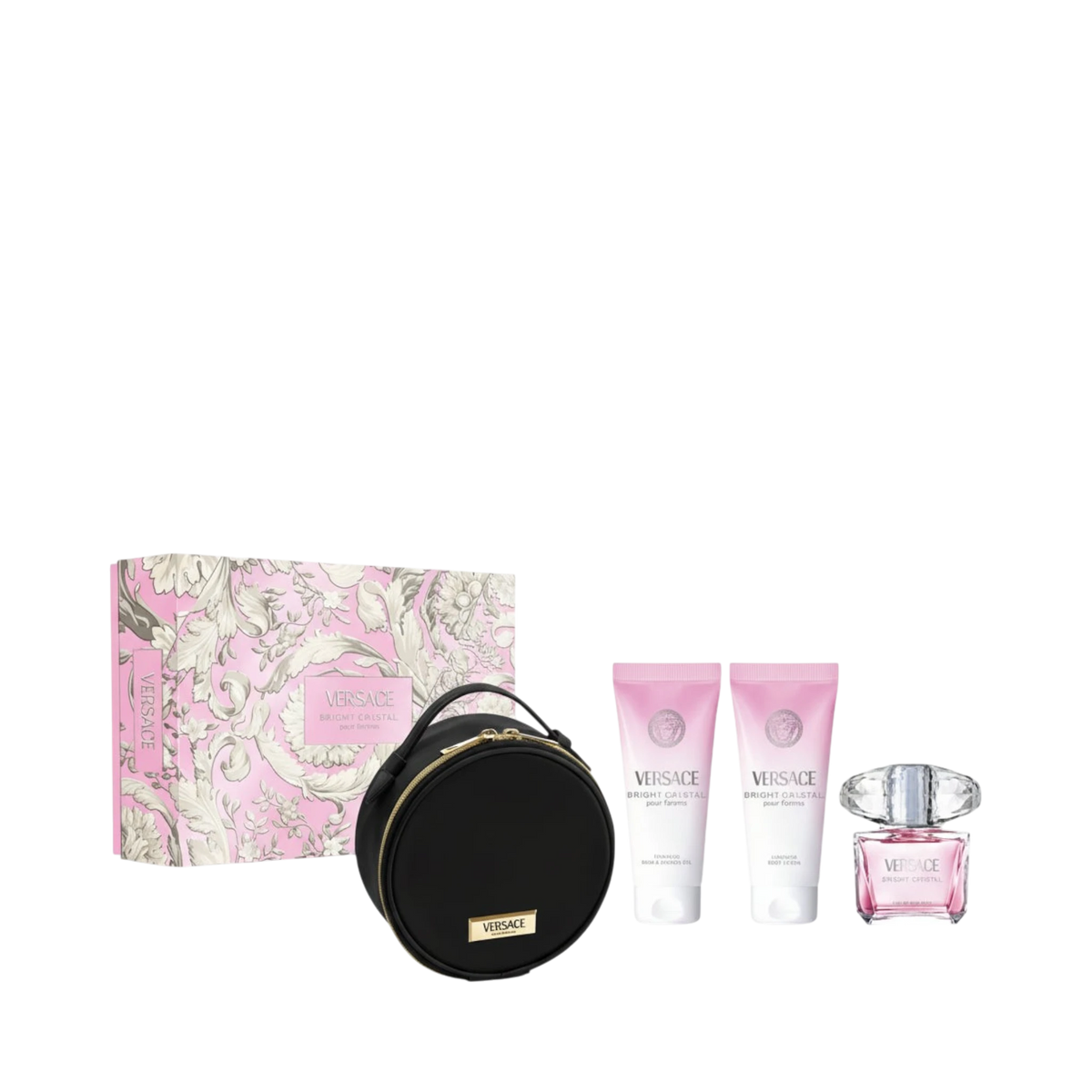 Versace Bright Crystal Eau de Toilette Floral Silver Gift Set For
