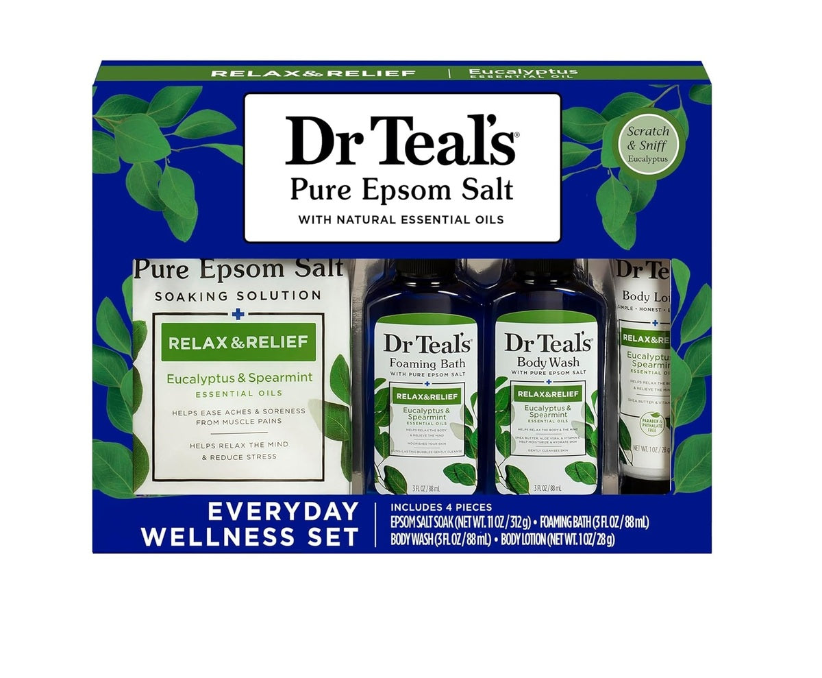 Bath & Body Set-Dr. Teal's-Relax & Relief Everyday Wellness Gift Set-U
