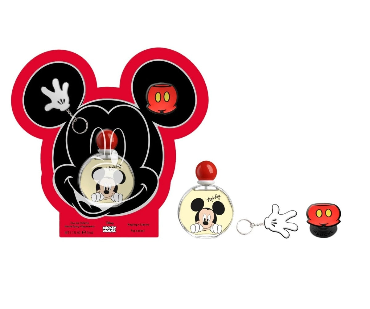 Perfume Set-Disney-Mickey Eau de Toilette, Keyring & Pop Socket Kid's Gift Set-M