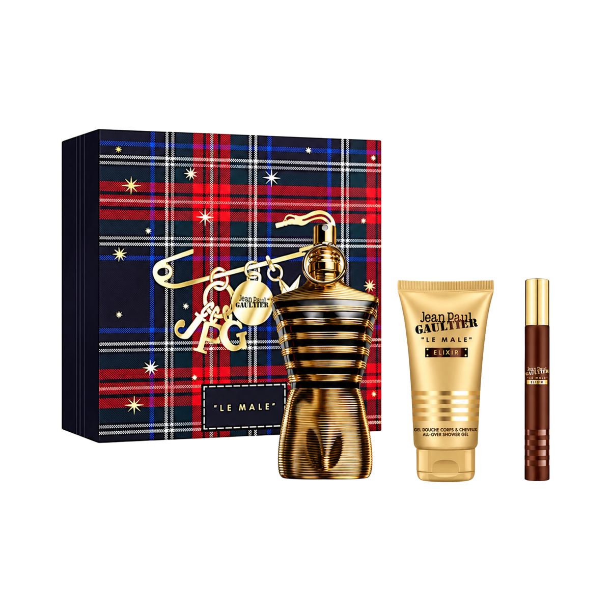 Le Male Elixir Parfum Gift Set with Travel Spray