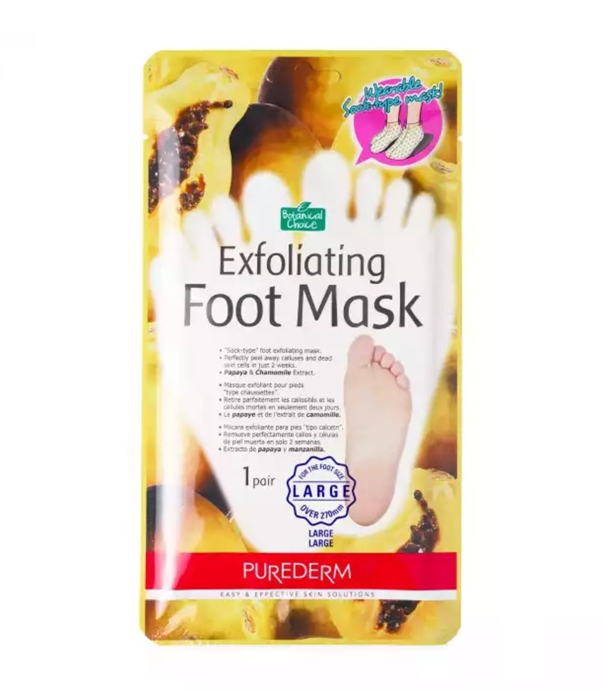 Foot Mask-Purederm-Exfoliating Foot Mask-F-1PAIR