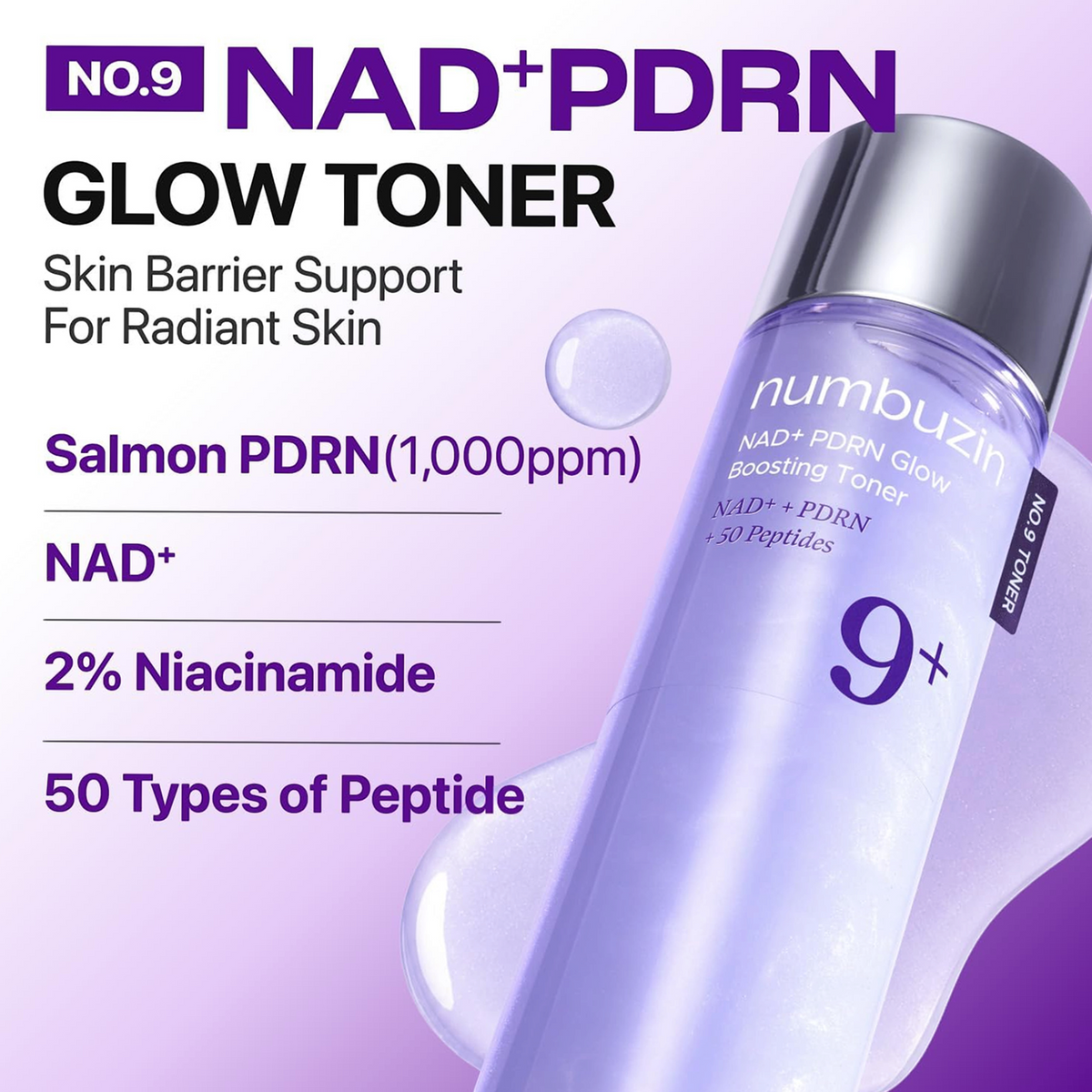 No.9 NAD+ PDRN Glow Boosting Toner