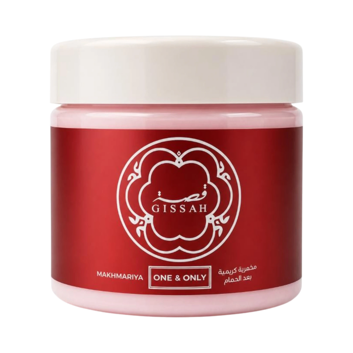 ModaBodyShop Makhmariya One & Only fragrant body cream in a pink jar with a red label and white lid